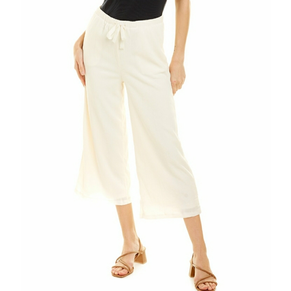 1.State Wide Leg Cropped Pants Soft Ecru Plus 2X Plus Size Pull Up Revolve Lined